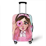 Cartoon Girl Cover Travel Luggage