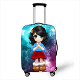 Cartoon Girl Cover Travel Luggage