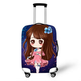 Cartoon Girl Cover Travel Luggage