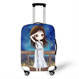 Cartoon Girl Cover Travel Luggage