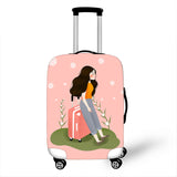 Cartoon Girl Cover Travel Luggage