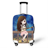 Cartoon Girl Cover Travel Luggage