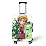 Cartoon Girl Cover Travel Luggage