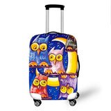 Cartoon Owl Cover Travel Luggage