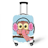 Cartoon Owl Cover Travel Luggage