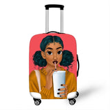 3D Afro Girl Cover Travel Luggage