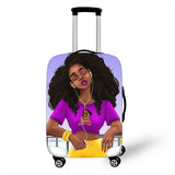 3D Afro Girl Cover Travel Luggage
