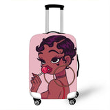 3D Afro Girl Cover Travel Luggage